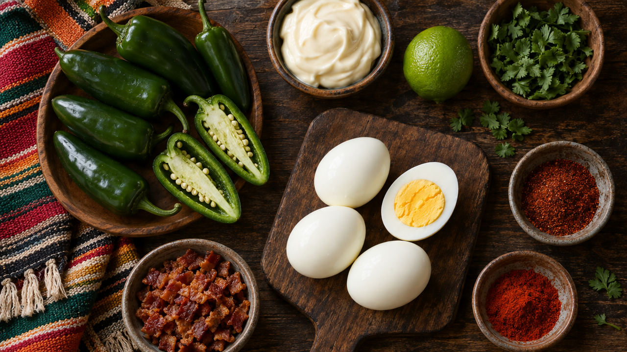 Ingredients for Egg-Stuffed Jalapeños