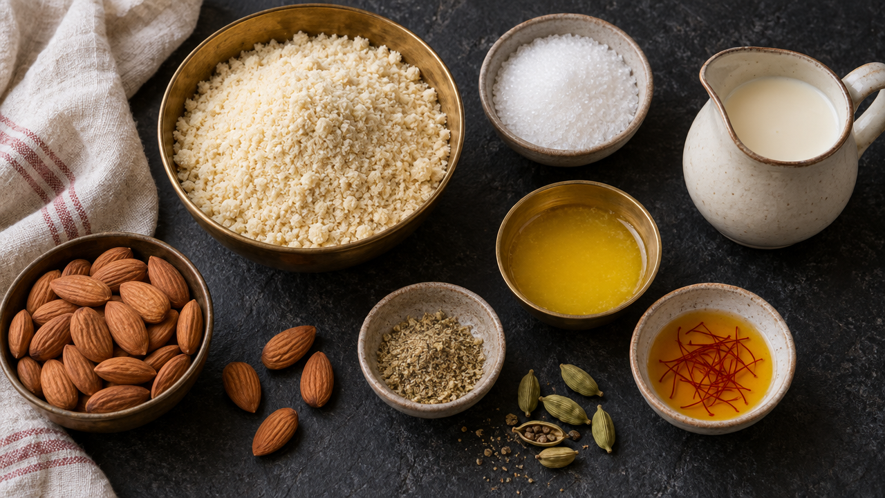 Ingredients for Almond Barfi
