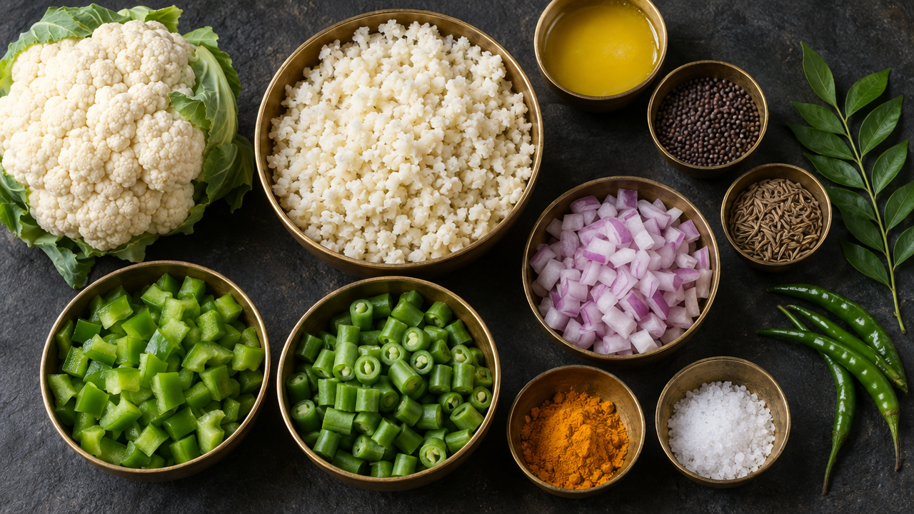 Ingredients for Keto Upma