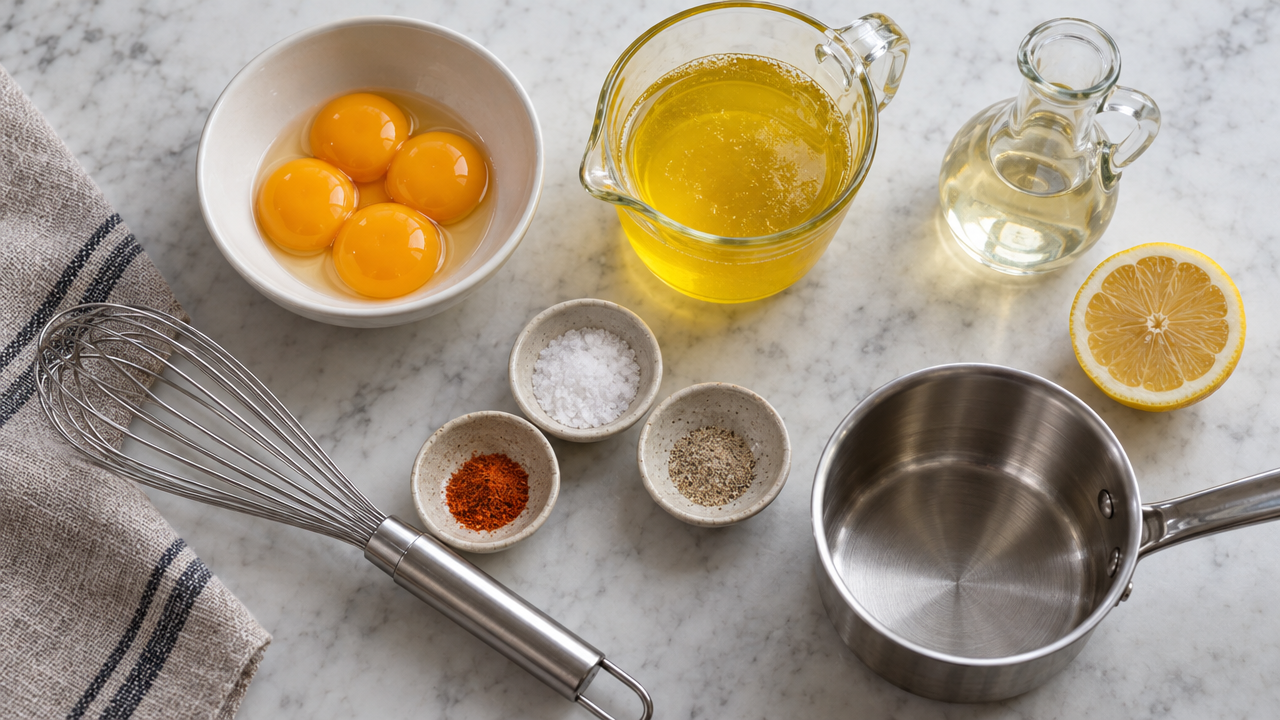 Ingredients for Sauce Hollandaise Keto