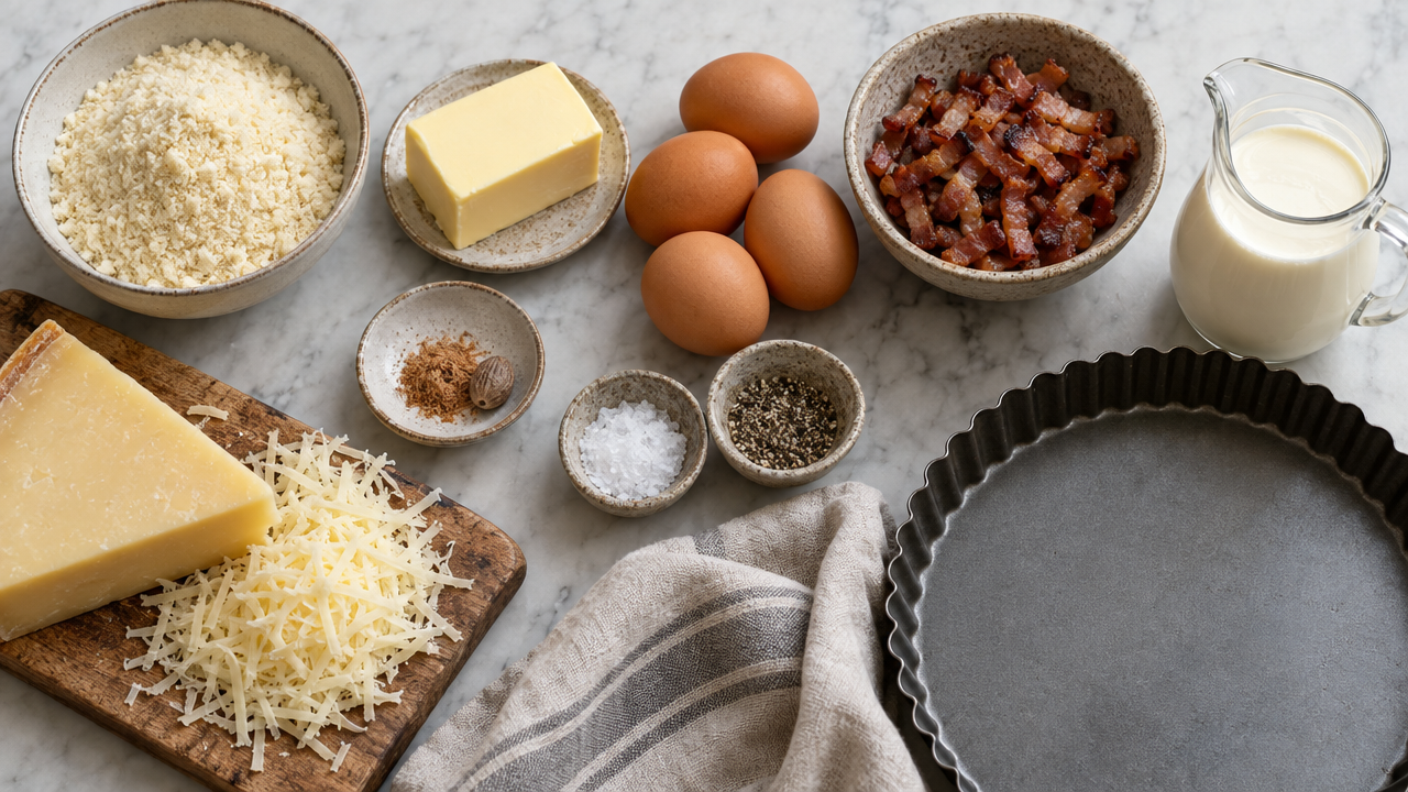 Ingredients for Quiche Lorraine Keto