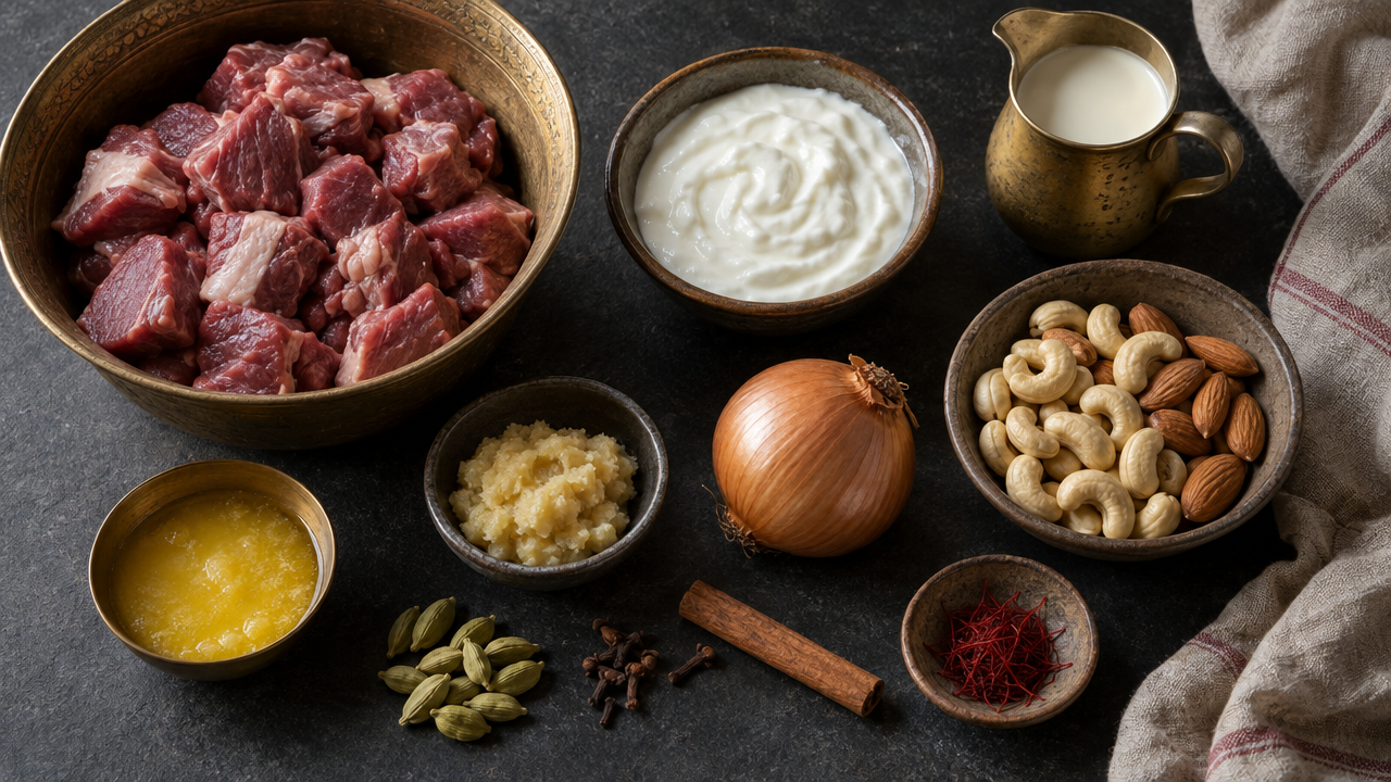 Ingredients for Lamb Korma
