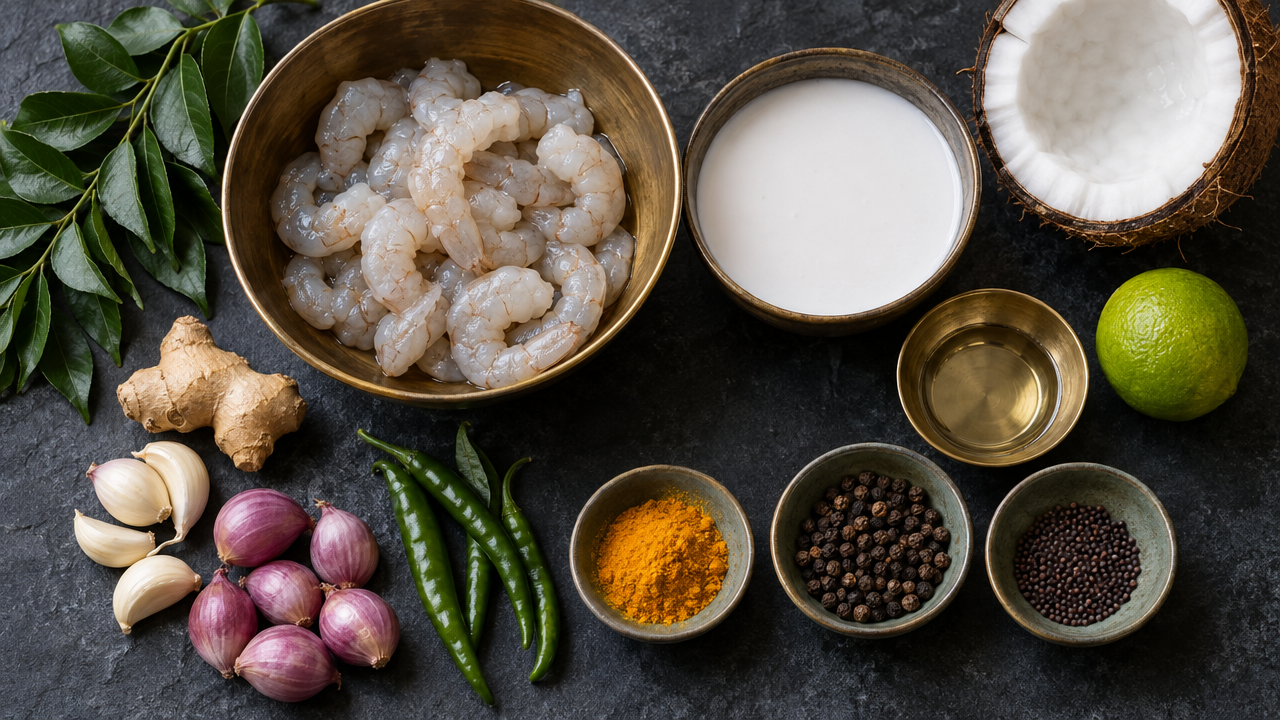 Ingredients for Malabar Prawn Soup