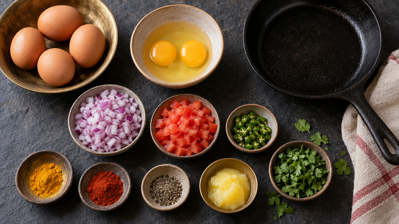 Ingredients for Masala Omelette