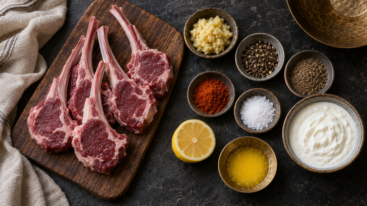 Ingredients for Peshwari Lamb Chops
