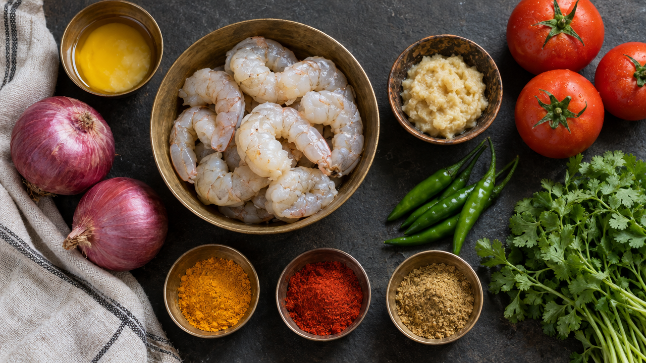 Ingredients for Prawn Masala