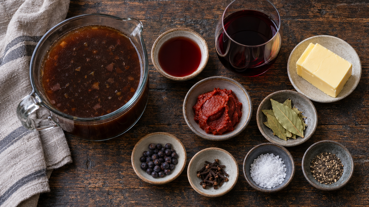 Ingredients for Sauerbraten Gravy