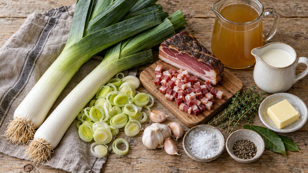 Ingredients for Speck & Leek Chowder