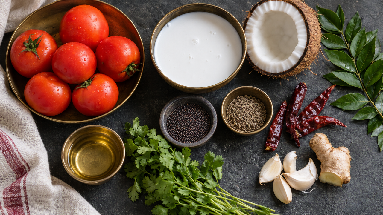 Ingredients for Tomato & Coconut Soup