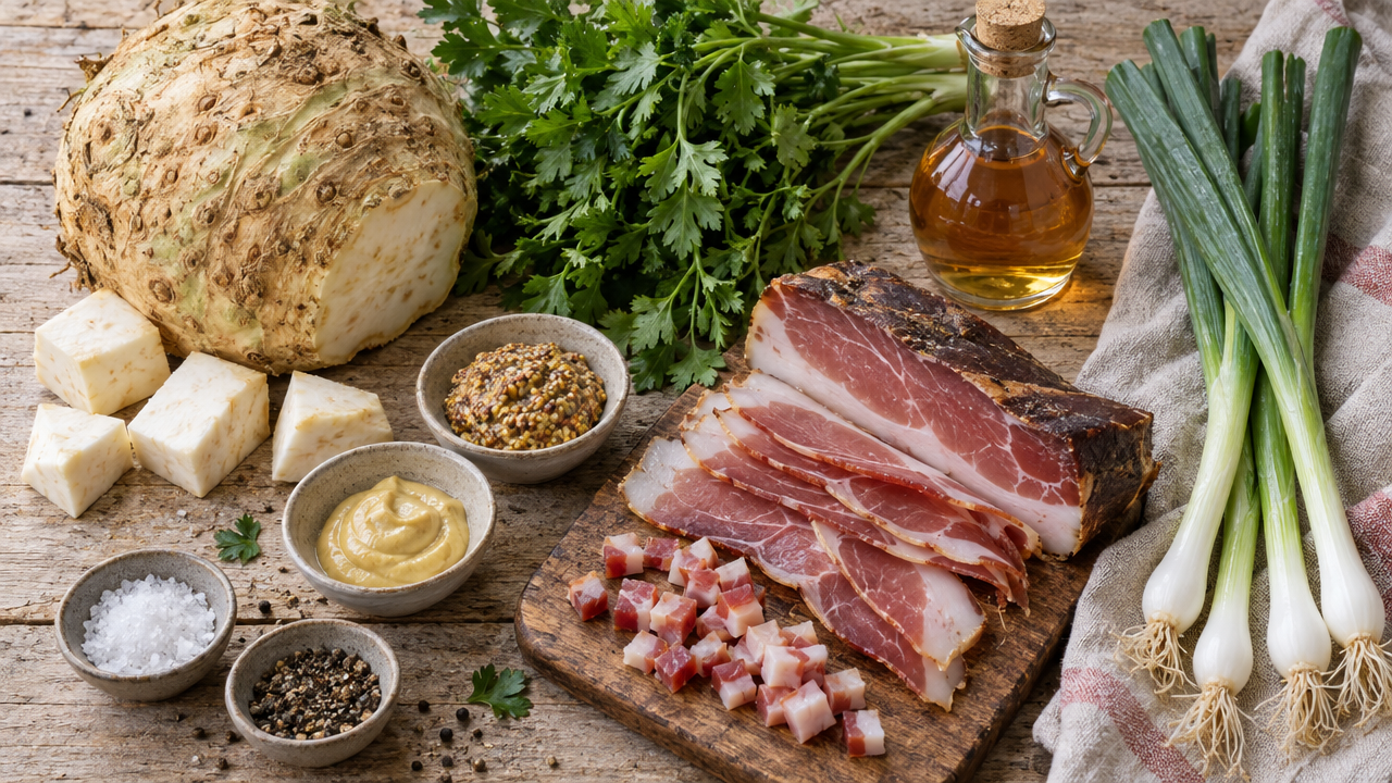 Ingredients for Warm Speck & Celeriac Salad