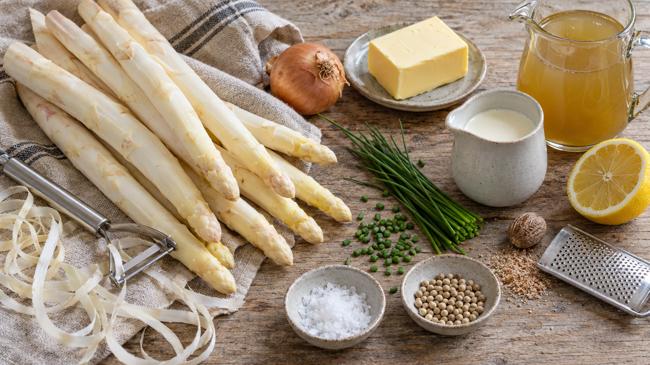Ingredients for White Asparagus Cream Soup