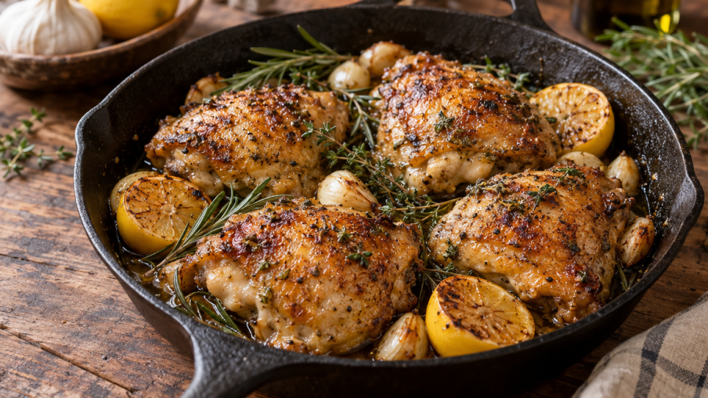 Italian garlic herb chicken thighs