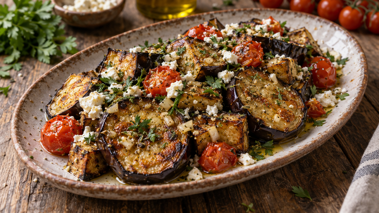 Italian roasted eggplant with basil