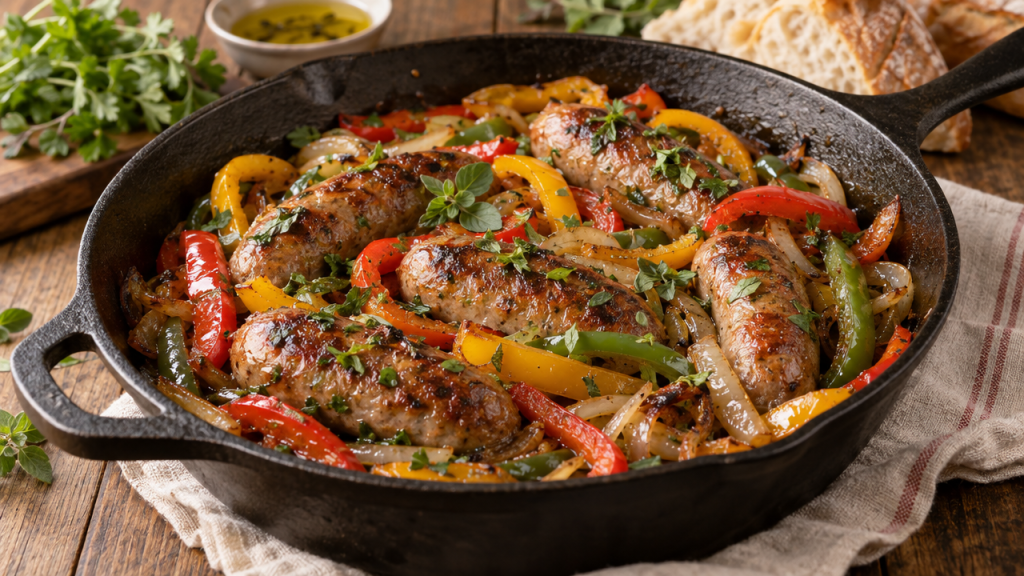 Italian sausage with peppers and onions