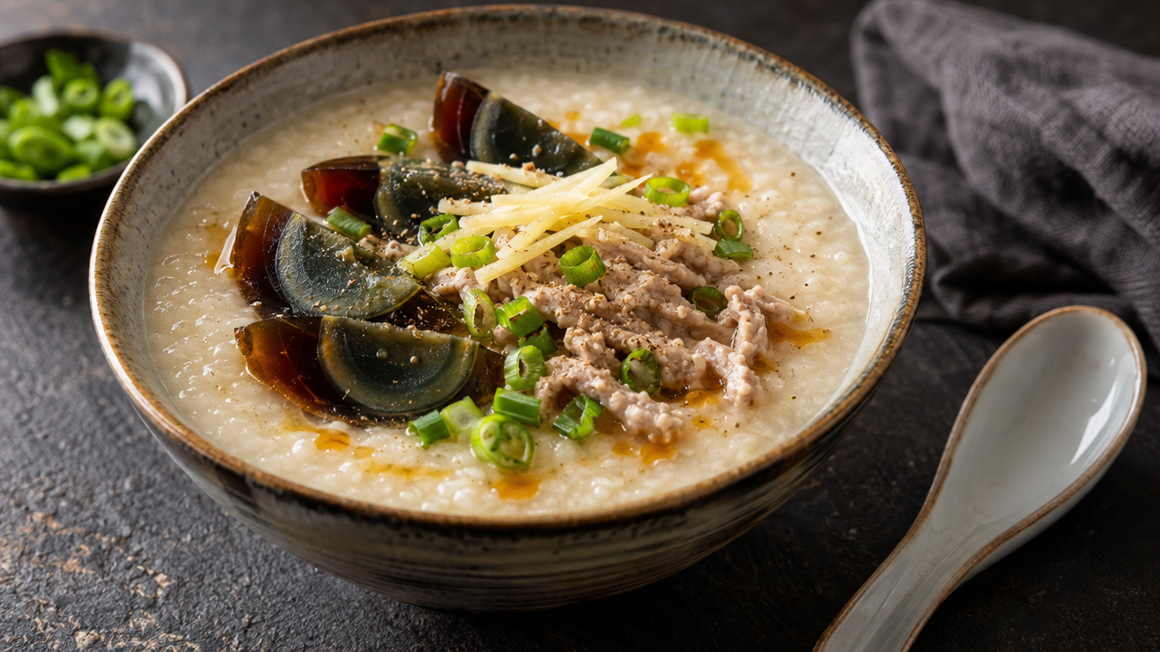 Century Egg & Pork Congee ingredients