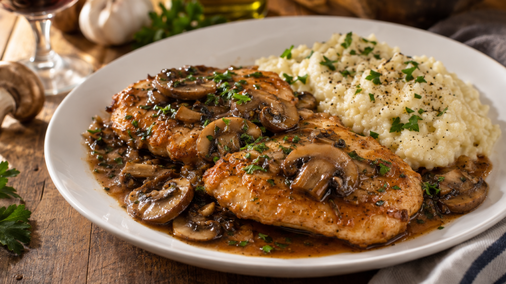Keto chicken marsala with mushrooms