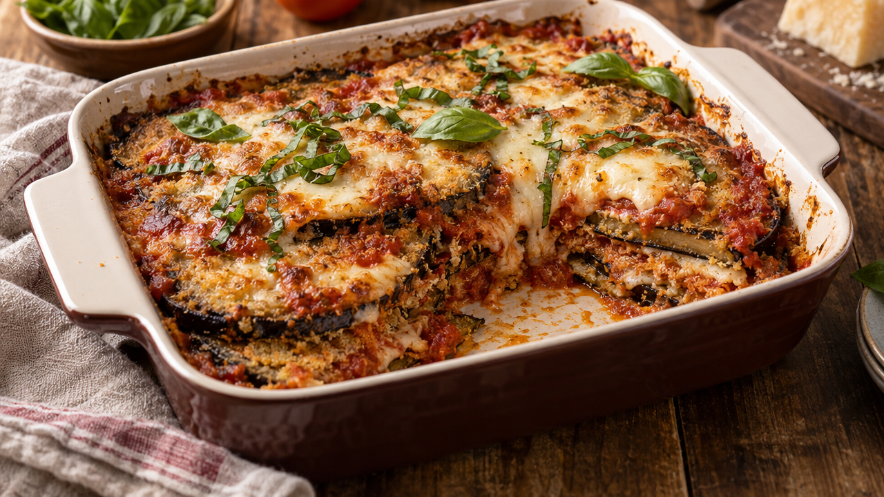 Keto eggplant parmesan