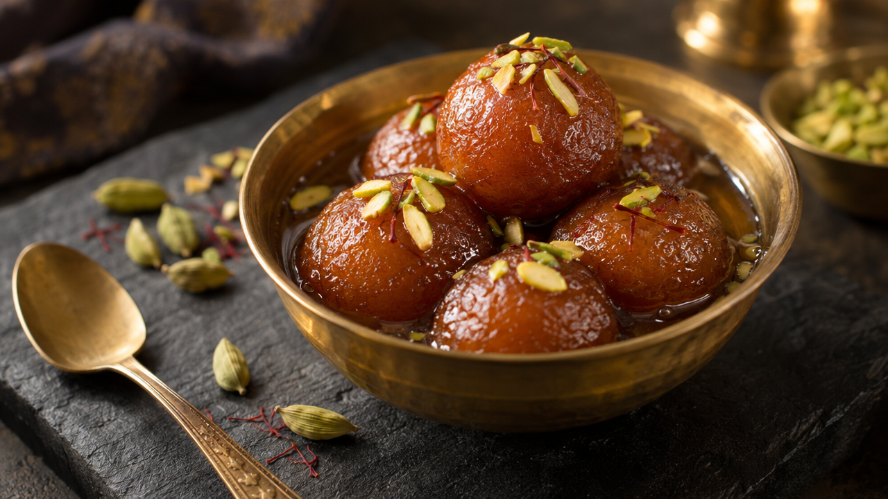 Keto Gulab Jamun, plated and ready to serve