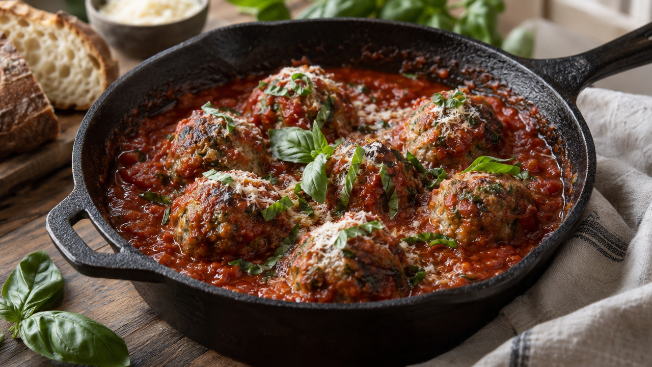 Keto Italian meatballs in marinara