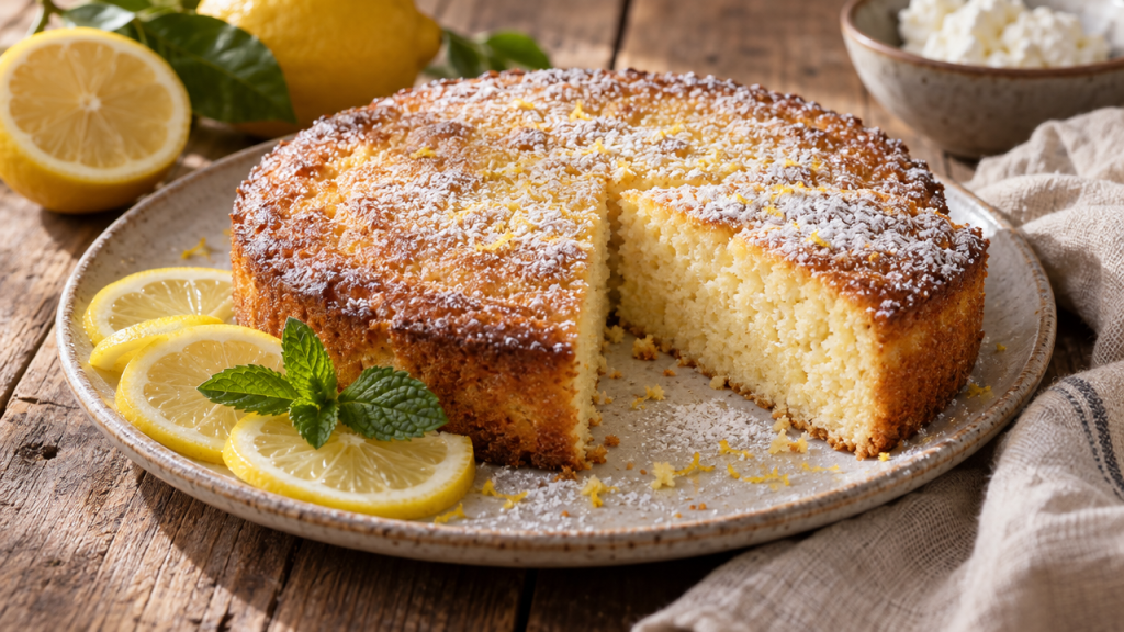 Keto lemon ricotta cake