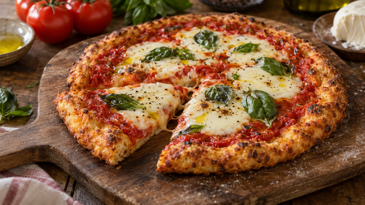 Keto Margherita pizza