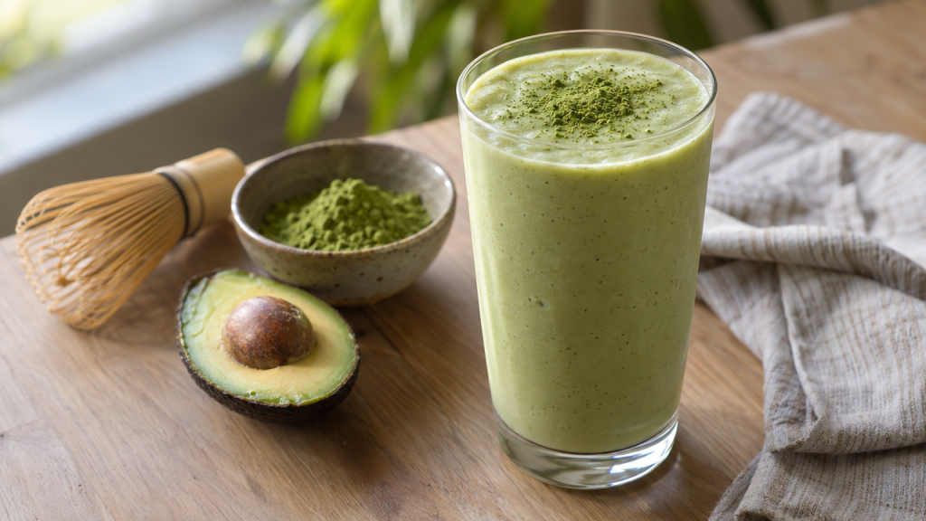 Keto matcha avocado smoothie