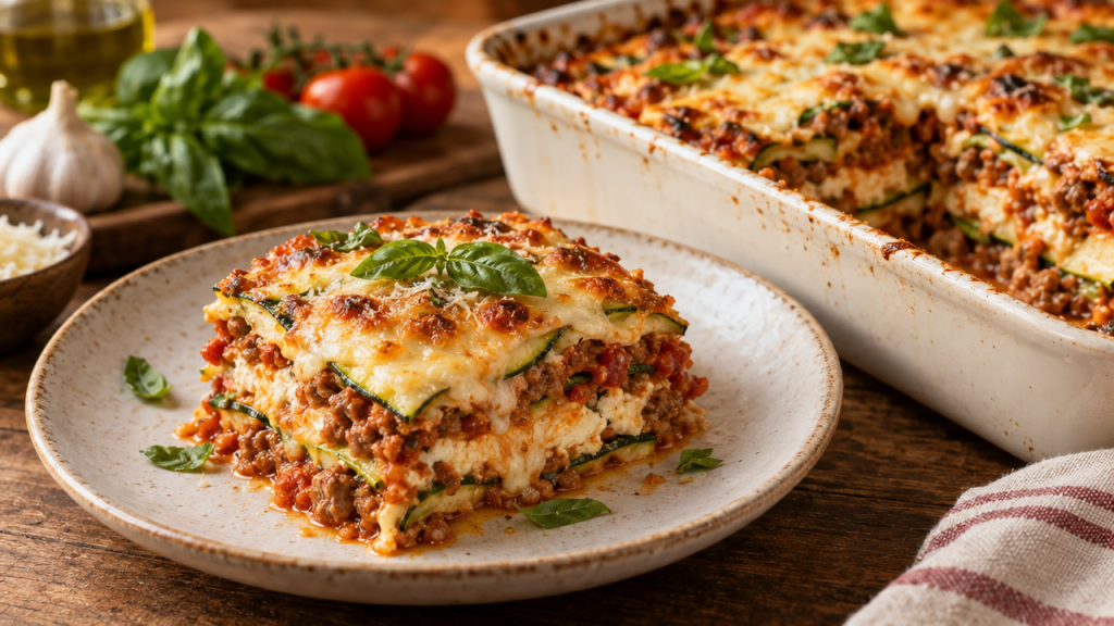 Keto zucchini lasagna