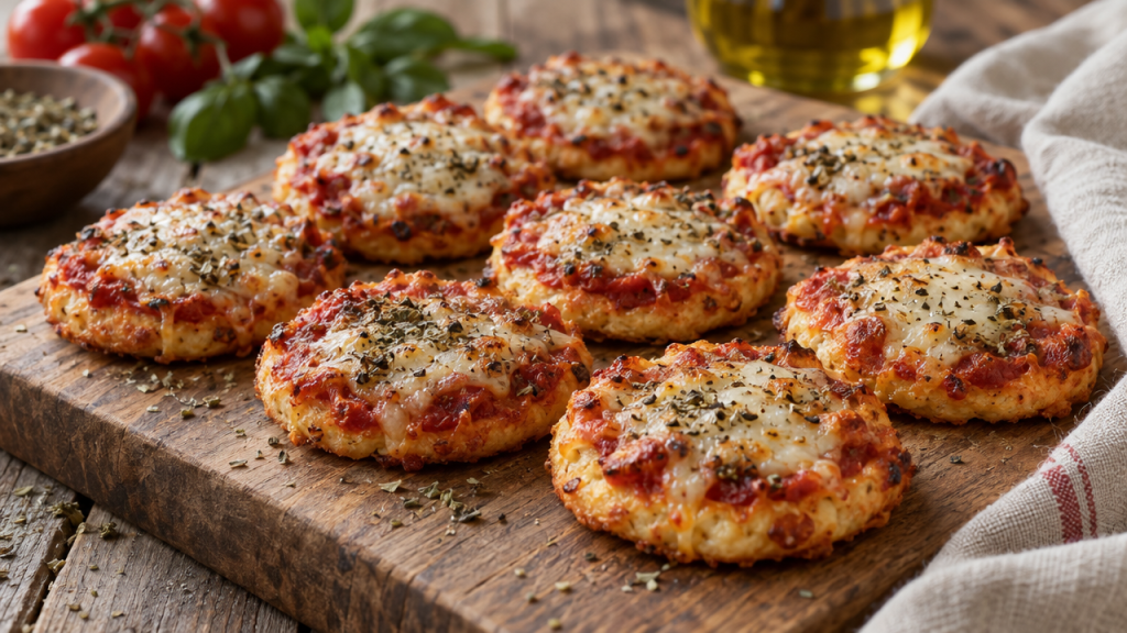 Low carb pizza bites with mozzarella