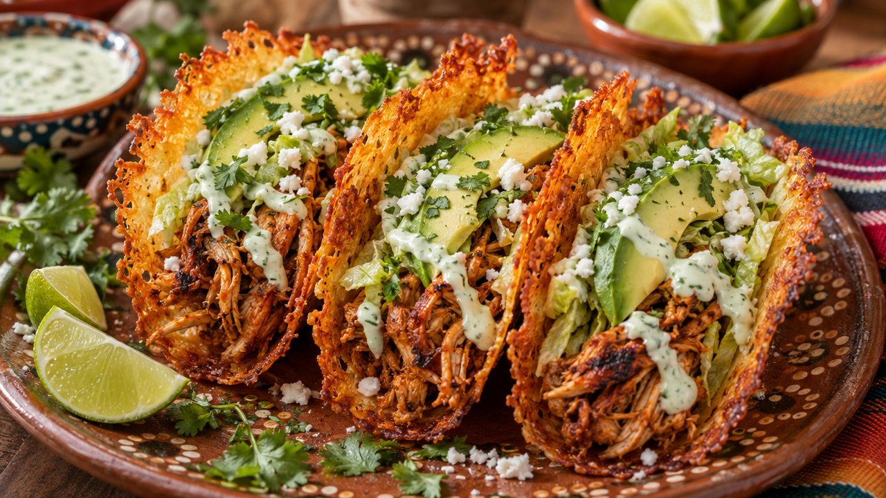 Air-Fried Chipotle Chicken Tacos, plated and ready to serve