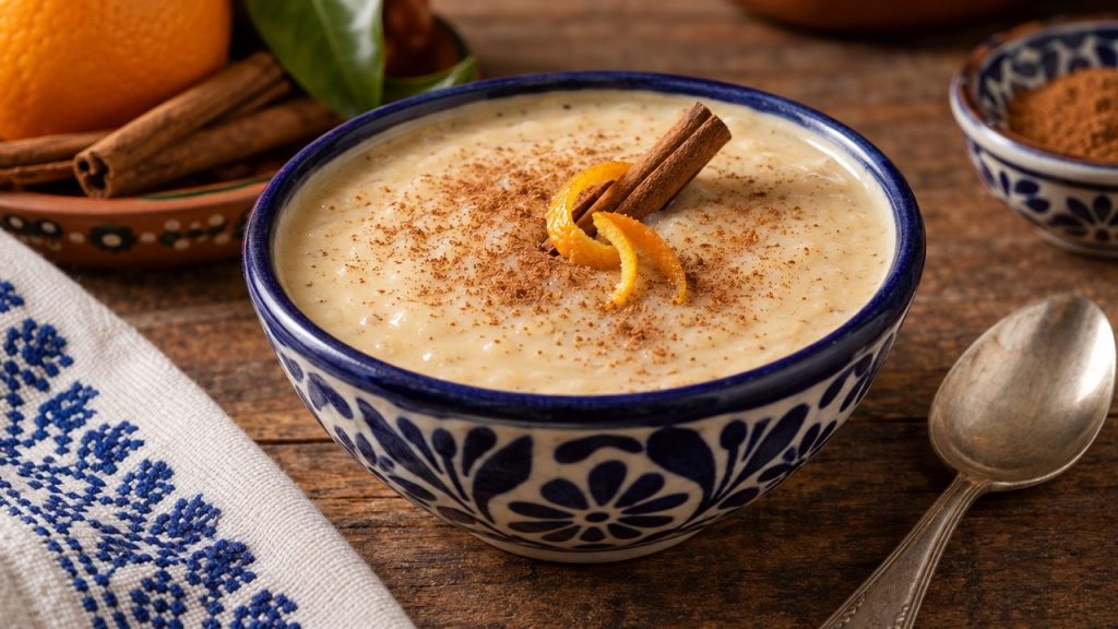 Cauliflower “Arroz con Leche” (Keto Rice Pudding), plated and ready to serve