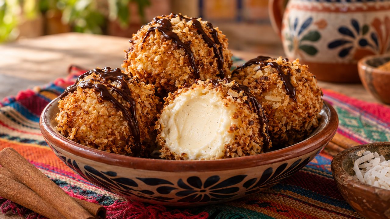 “Fried Ice Cream” Fat Bombs, plated and ready to serve