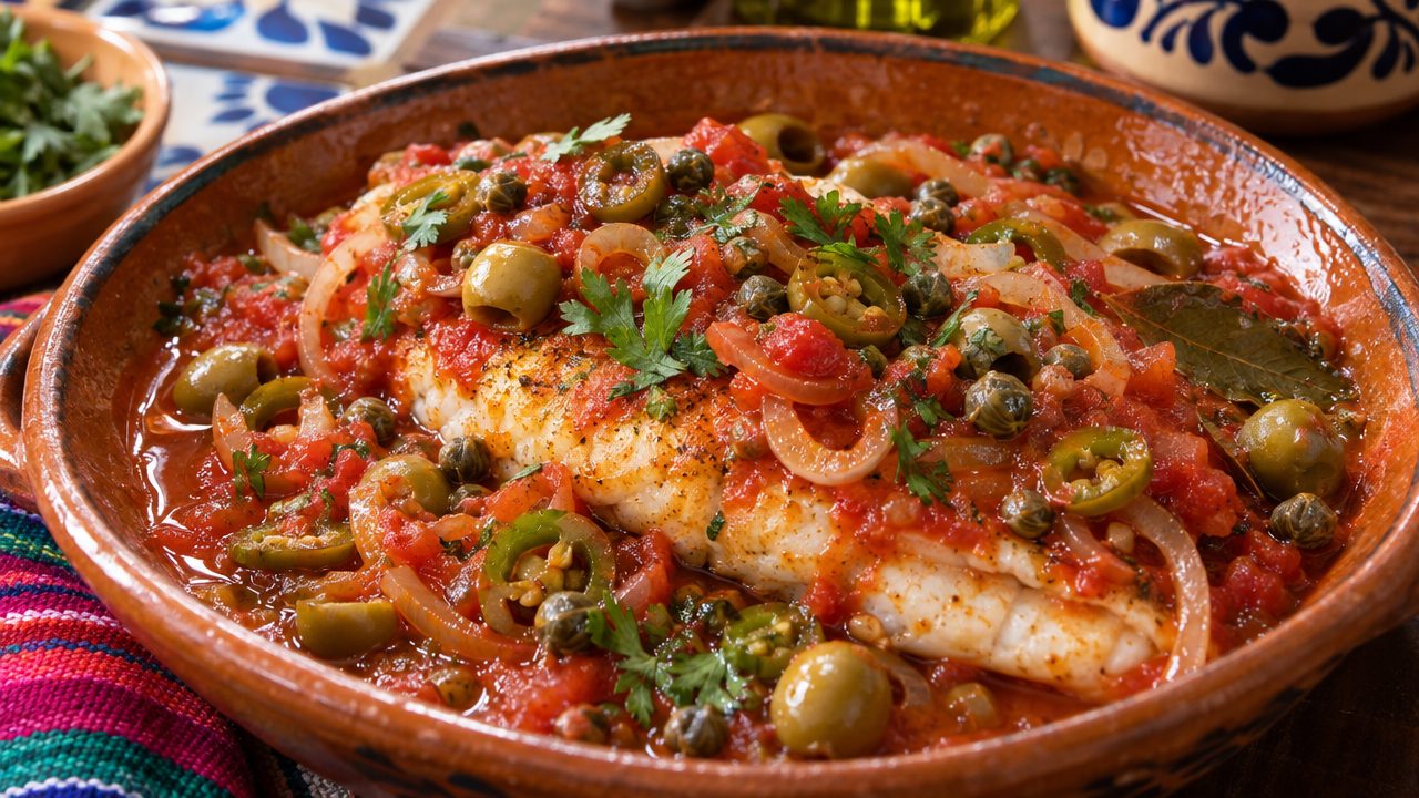 Instant-Pot Snapper a la Veracruzana, plated and ready to serve