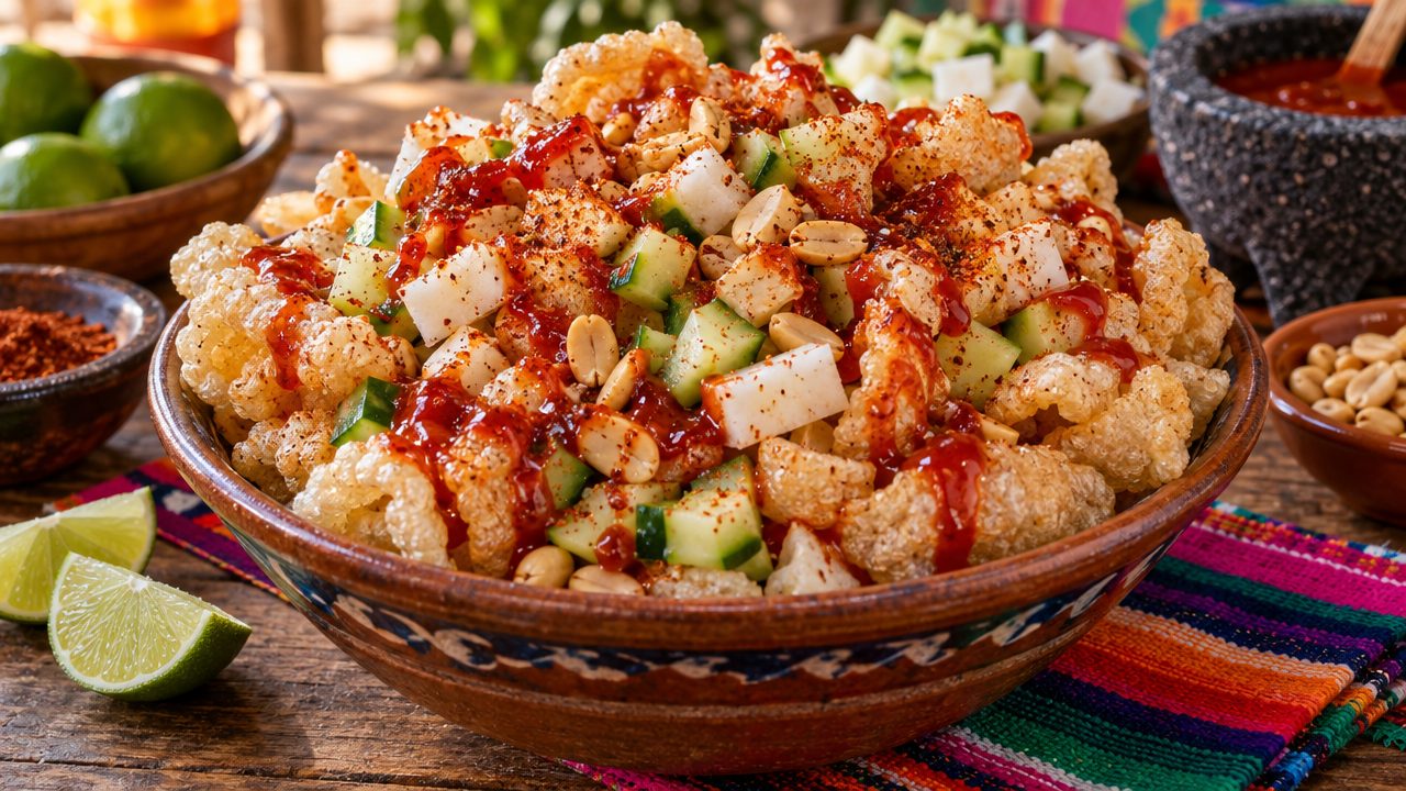 Keto Dorilocos de Chicharrón, plated and ready to serve
