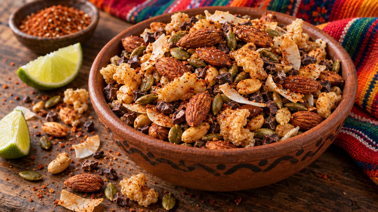 Keto Mexican Trail Mix, plated and ready to serve
