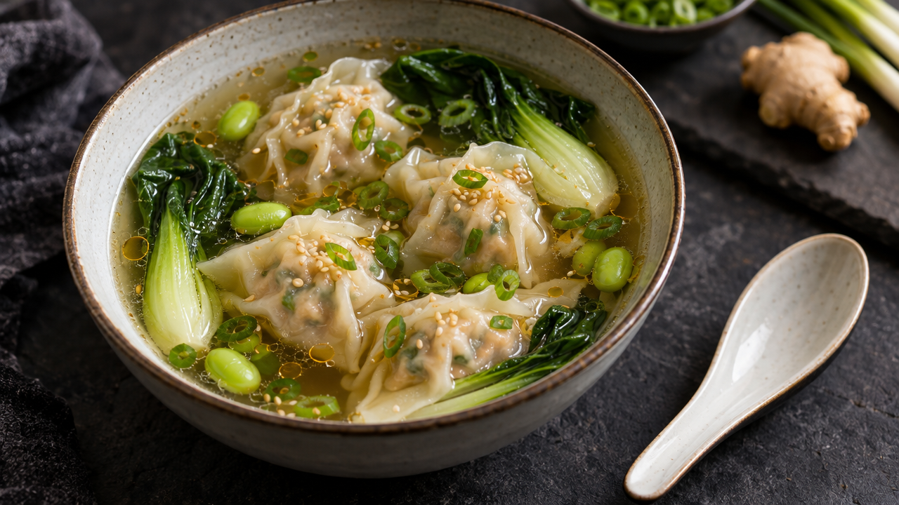 Edamame Dumplings in Broth ingredients