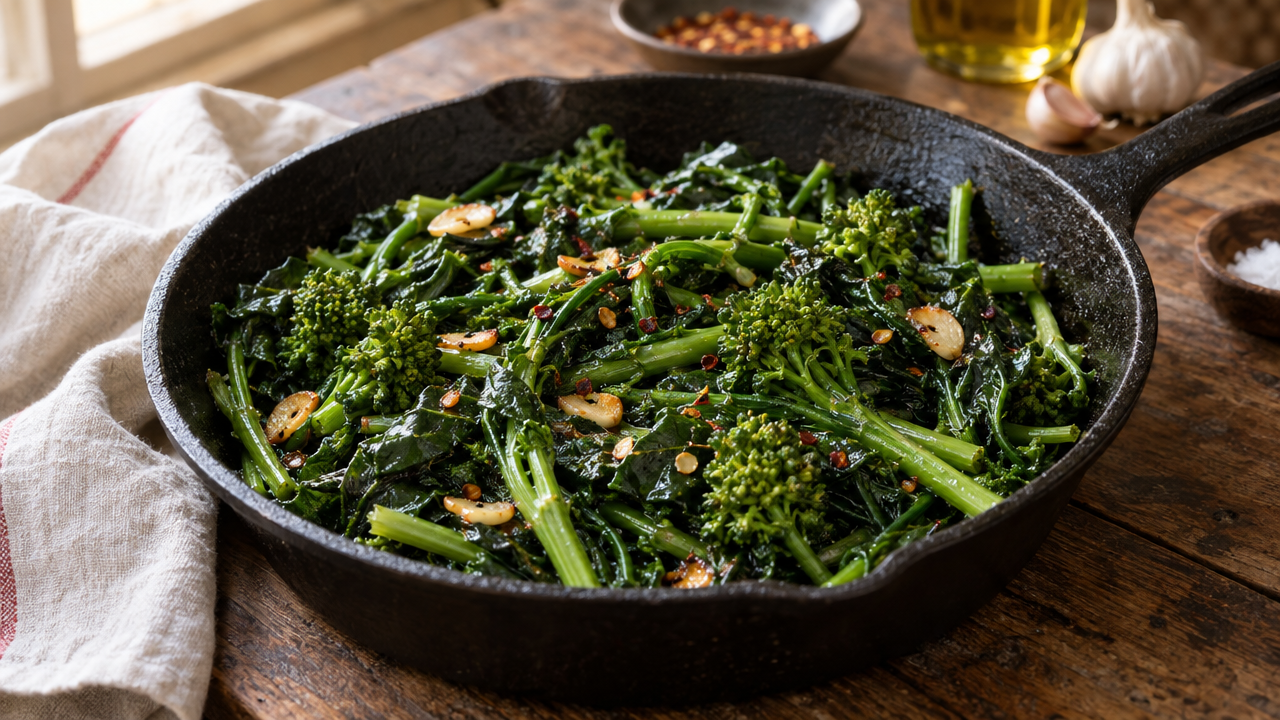 Sauteed broccoli rabe with garlic