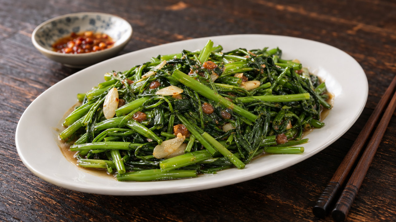 Stir-Fried Water Spinach ingredients