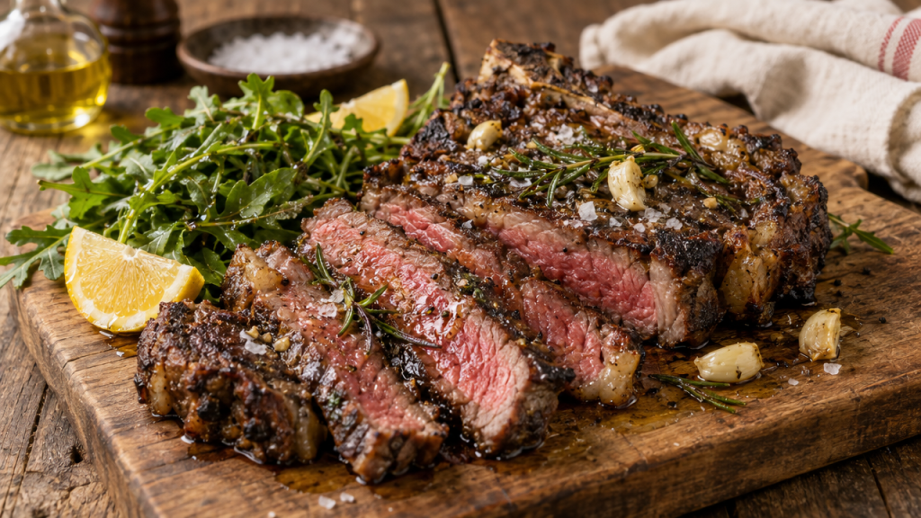 Tuscan grilled ribeye steak