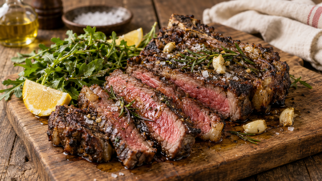 Tuscan grilled ribeye steak
